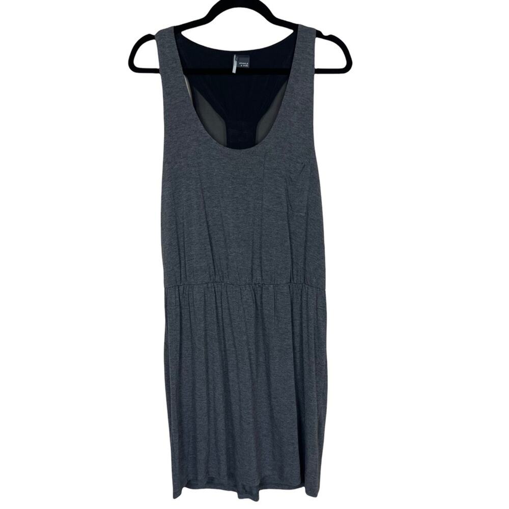Urban Outfitters Sparkle and Fade Mesh Racerback Knit Mini Dress Gray Size L